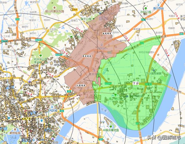 杭州最新主城区划分图良渚（图解城市--杭州下沙篇）(1)