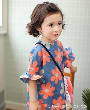 扎发教程简单好看儿童中短发（8款简易的女孩短发扎发发型）(6)