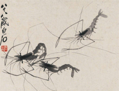 ​齐白石擅长画什么东西（擅长画虾的齐白石，用红蜻蜓的尾巴，战胜了画技堪比照