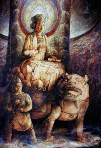 ​文殊菩萨(佛教四大菩萨之一文殊菩萨，为大智慧的象征)