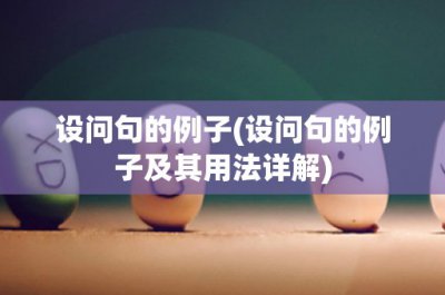 ​设问句的例子(设问句的例子及其用法详解)