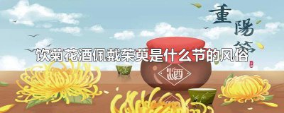 ​重阳节的风俗有登高赏菊插茱萸和喝什么酒 重阳节,人们有登高、赏菊、插茱萸和