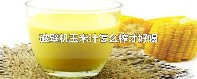​破壁机榨玉米汁怎么榨视频 破壁机榨玉米汁放多少玉米