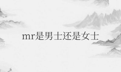 ​mr是男士还是女士简称