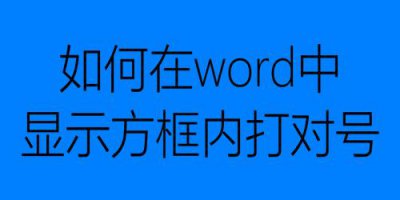 ​如何在word中显示方框内打对号