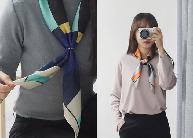 春夏领巾穿搭的N种方法图片