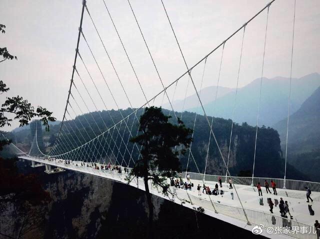 张家界有个世界最高跨度最长的神奇娶妻玻璃桥，你来过么？