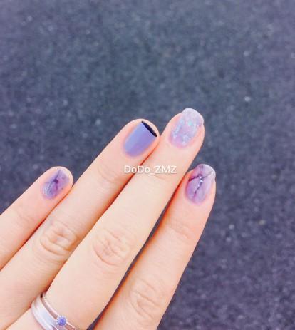 6款本季必收粉紫色美甲，晕染、星月美甲、大理石纹全找齐