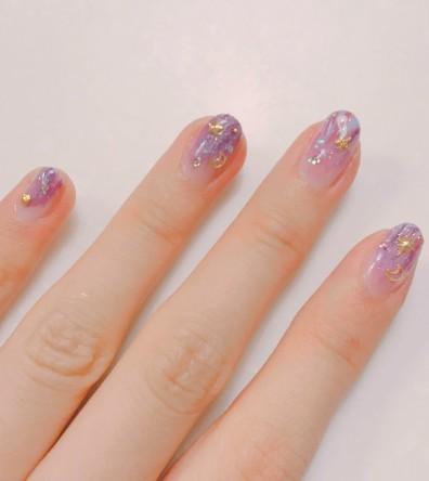 6款本季必收粉紫色美甲，晕染、星月美甲、大理石纹全找齐