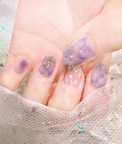 6款本季必收粉紫色美甲，晕染、星月美甲、大理石纹全找齐