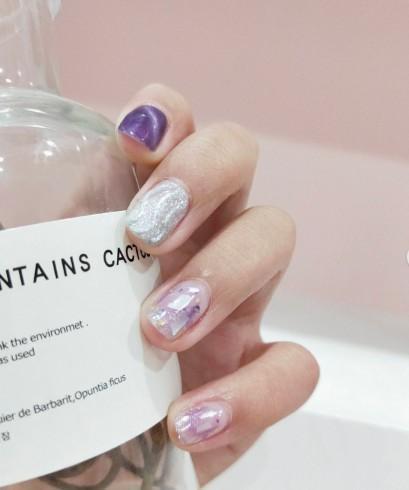 6款本季必收粉紫色美甲，晕染、星月美甲、大理石纹全找齐