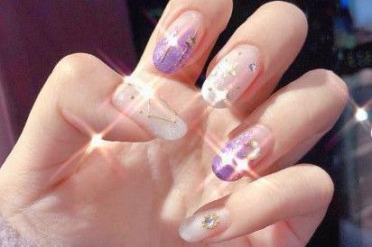 6款本季必收粉紫色美甲，晕染、星月美甲、大理石纹全找齐