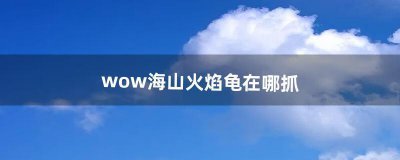 ​wow海山火焰龟在哪抓（wow海山怎么去)