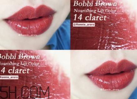 bobbi brown精油唇膏14号claret是什么颜色_试色