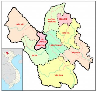 ​越南老街省老街市城区较大：管10街道（坊），街道如同县级市