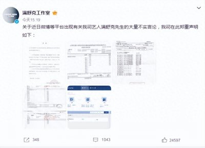 ​娱乐圈乱象，针对“满舒克HPV检测呈阳性”其工作室做出回应